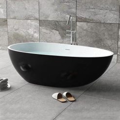 Bồn tắm đặt sàn màu đen nghệ thuật Miken 5026B
