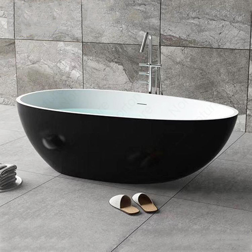 Bồn tắm đặt sàn màu đen nghệ thuật Miken 5026B