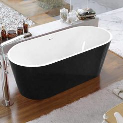 Bồn tắm độc lập đặt sàn màu đen Miken 943B