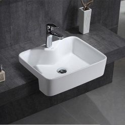 Chậu rửa lavabo bán âm bàn Miken AL-295BW.1
