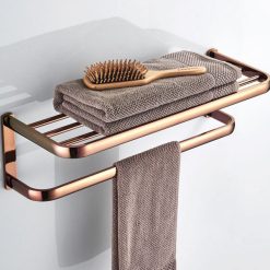 Giàn vắt khăn tắm màu vàng hồng Rose Gold Miken AL-TB23