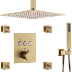 Sen tắm mạ màu vàng âm tường nhiệt độ Miken BUF-PO9