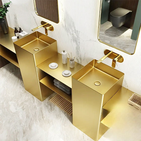 Chậu rửa lavabo chân đứng Inox 304 Miken CS-0111