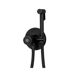 Vòi xịt vệ sinh nóng lạnh âm tường màu đen Miken F-7505B