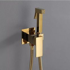 Vòi xịt vệ sinh nóng lạnh âm tường màu vàng Miken F-7502G