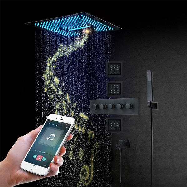 Sen tắm màu đen âm tường nóng lạnh Miken HI05047B-Phone Điều Khiển