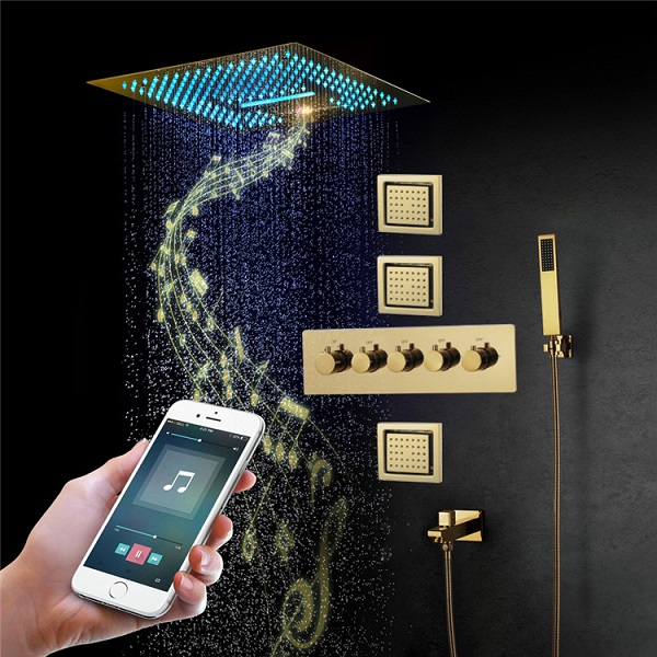 Sen tắm màu vàng âm tường nóng lạnh Miken HI05047G