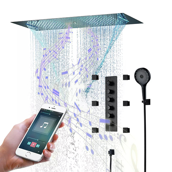 Sen tắm nhiệt độ âm tường màu đen Miken HI1530402