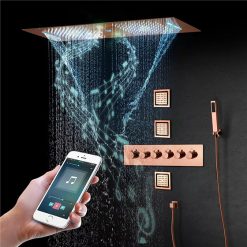 Sen tắm nhiệt độ âm tường màu vàng hồng rose Gold Miken HI1530405
