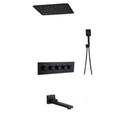 Sen tắm âm tường bát gắn trần màu đen Miken HM-850010-1