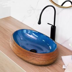 Chậu sứ mỹ nghệ nung màu nghệ thuật Miken Homaya MKC-BS0008