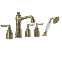 Vòi sen tắm bồn nóng lạnh 5 lỗ màu vàng Miken KAM-44070GB