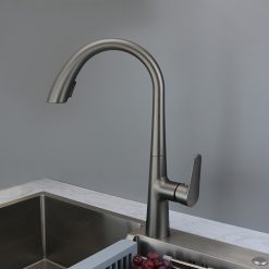 Vòi rửa bát màu xám ghi nóng lạnh rút dây Miken MK-0578GR