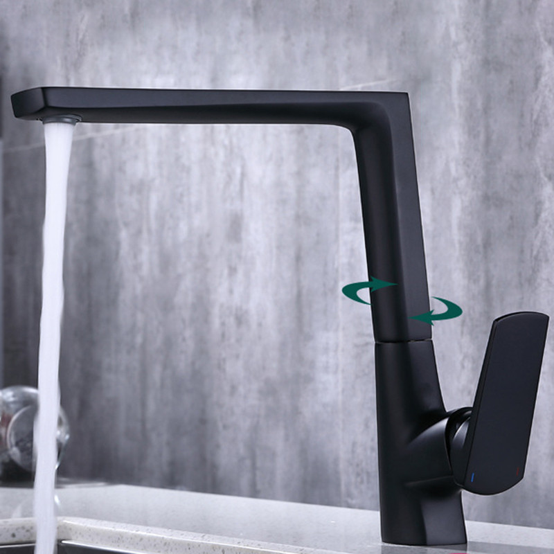 Vòi rửa bát nóng lạnh màu đen Miken MK-2024BL