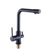 Vòi rửa bát nóng lạnh mạ màu đen kết hợp vòi RO Miken MK-2027BRO