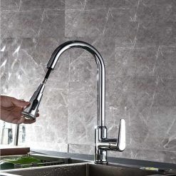 Vòi rửa bát nóng lạnh dây rút Miken MK-2031