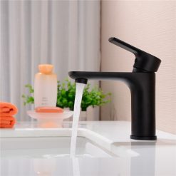 Vòi chậu lavabo mạ màu đen Miken MK-8021B-1