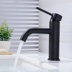 Vòi chậu lavabo mạ màu đen Miken MK-8027B
