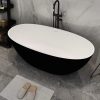 Bồn tắm đá nhân tạo solid surface nghệ thuật màu đen trắng Miken MK-8629B