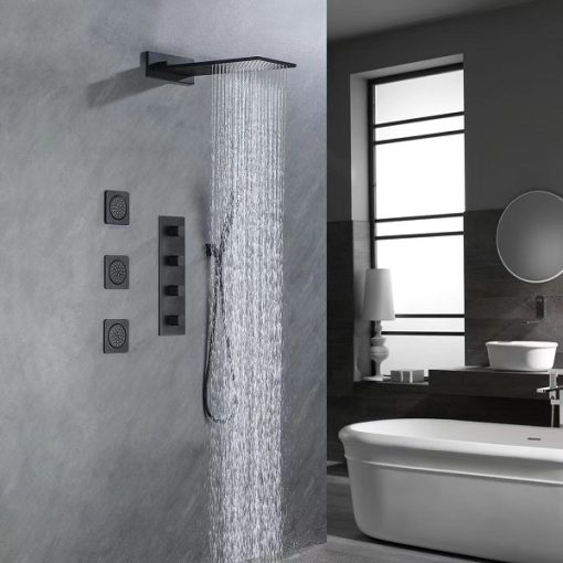 Sen tắm nhiệt độ âm tường màu đen Miken HI1512203B