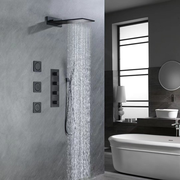 Sen tắm nhiệt độ âm tường màu đen Miken HI1512203B