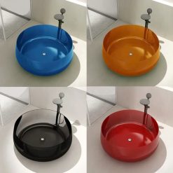 Bồn tắm nghệ thuật tròn các màu nhựa trong suốt Acrylic Miken MKB-1055
