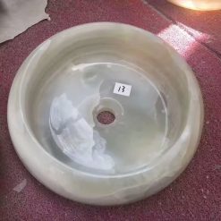 Chậu Lavabo đá tự nhiên xuyên sáng onyx Miken MKC-00027