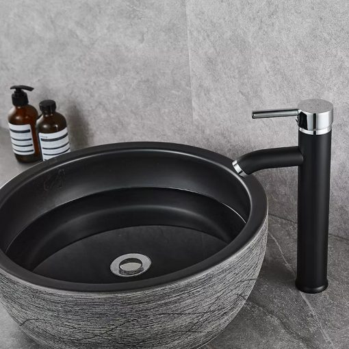 Chậu rửa lavabo màu đen nghệ thuật Miken MKC-214