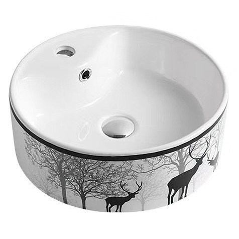 Chậu rửa lavabo hình con hươu lòng trắng Miken MKC-227