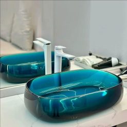 Chậu rửa lavabo đá nhựa trong suốt Acrylic Miken MKC-5838 GR