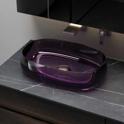 Chậu rửa lavabo nhựa trong suốt Acrylic Miken MKC-5838 PUL