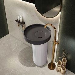 Chậu rửa lavabo nghệ thuật đá nhân tạo chân đứng Miken MKC-B1102