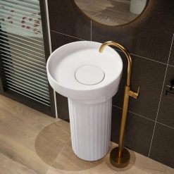 Chậu rửa lavabo nghệ thuật đá nhân tạo chân đứng Miken MKC-Y1102