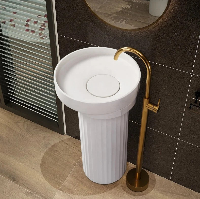 Chậu rửa lavabo nghệ thuật đá nhân tạo chân đứng Miken MKC-Y1102