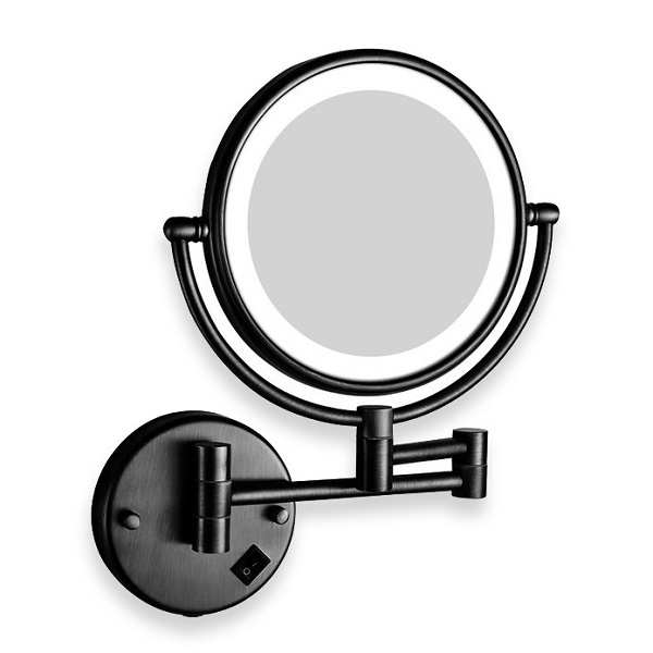 Gương trang điểm phóng đại màu đen có đèn Led Miken KF5075V