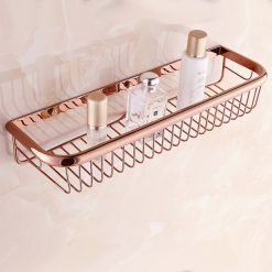 Kệ 1 tầng treo tường màu vàng hồng Rose Gold Miken MKK-4513RG