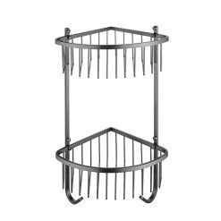 Kệ để dầu gội góc 2 tầng màu ghi (Gray color) Miken MKKG-2245G