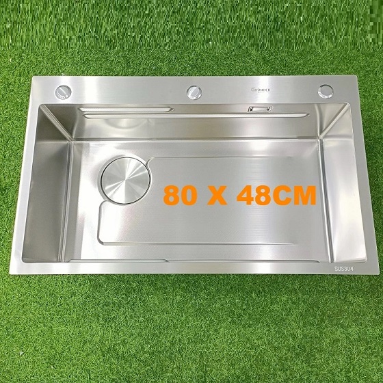 Chậu rửa bát 1 hố Inox SUS 304 Miken Grunder MKRB-8048