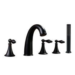 Vòi sen tắm bồn nóng lạnh mạ đen Miken MKS-5006B