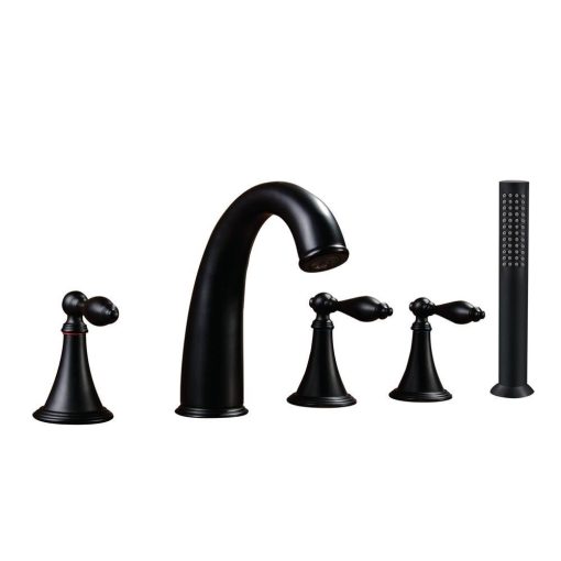 Vòi sen tắm bồn nóng lạnh mạ đen Miken MKS-5006B