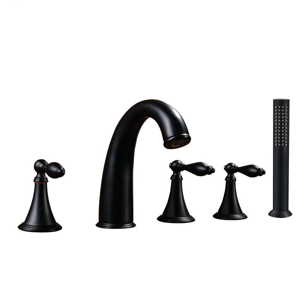 Vòi sen tắm bồn nóng lạnh mạ đen Miken MKS-5006B