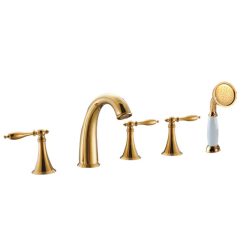 Vòi sen tắm bồn nóng lạnh 5 lỗ màu vàng Miken MKS-AS-A168