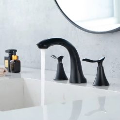 Vòi chậu lavabo, vòi bồn tắm màu đen Miken MKV-1403B