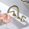 Vòi chậu lavabo, vòi bồn tắm mạ màu vàng 3 lỗ Miken MKV-1513G