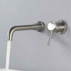 Vòi chậu lavabo  âm tường Inox 304 mờ Miken MKV-600003W