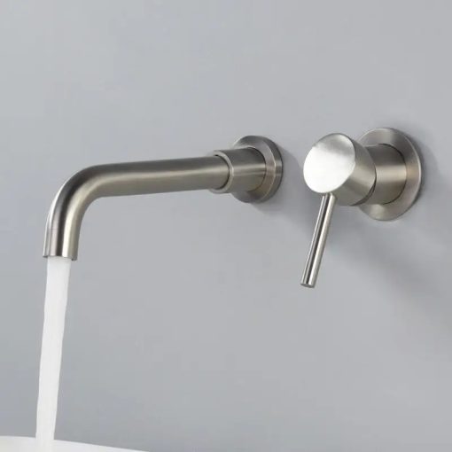 Vòi chậu lavabo  âm tường Inox 304 mờ Miken MKV-600003W