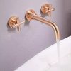 Vòi chậu lavabo âm tường màu hồng vàng Miken MKV-600011RG