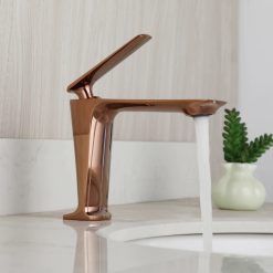 Vòi chậu rửa mặt lavabo màu vàng hồng Miken MKV-600016RG