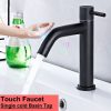 Vòi cảm ứng 1 chạm rửa mặt màu đen Miken MKV-77032BL (Pin)