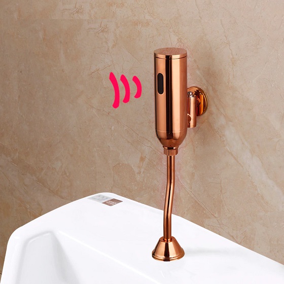 Van xả cảm ứng tiểu nam màu hồng vàng Rose Gold Miken MKV-C320RG